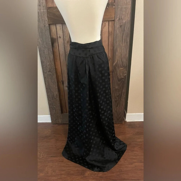 Vintage Elissa of California Black Polka Dot Maxi Skirt Formal Dressy  14 - Picture 3 of 8